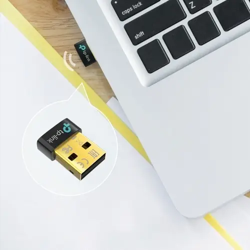 TP-LINK UB500 itin mažas, prie kompiuterio per USB jungtį jungiamas Bluetooth 5.0 nano adapteris – 9
