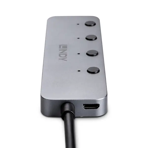 USB Hub - LINDY 4 Prievadų USB 3.0 Hub su Maitinimo/Išjungimo Jungikliais, 5 Gbps, Type A – 3