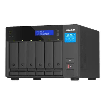 QNAP ZFS-based storage TVS-h674-i5-32G with PCIe Gen 4 expandability for 10/25GbE connectivity, M.2 NVMe SSD caching and multi-threads processors – 6