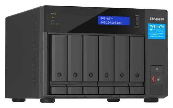 QNAP ZFS-based storage TVS-h674-i5-32G with PCIe Gen 4 expandability for 10/25GbE connectivity, M.2 NVMe SSD caching and multi-threads processors – 9