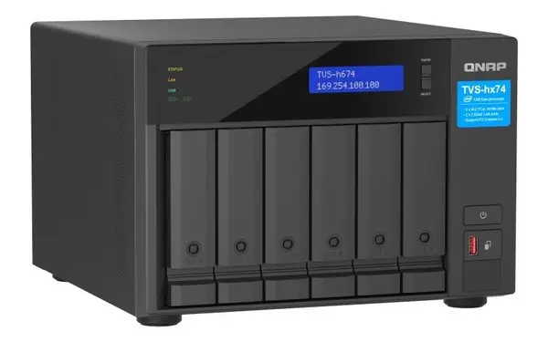 QNAP ZFS-based storage TVS-h674-i5-32G with PCIe Gen 4 expandability for 10/25GbE connectivity, M.2 NVMe SSD caching and multi-threads processors – 10