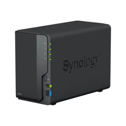 SYNOLOGY DS223 DiskStation 2-bay NAS server - Realtek RTD1619B, 2GB DDR4, 2x 2.5"/3.5" HDD/SSD, 1x 1GbE, 3x USB 3.2 Gen1, WoL/W – 5