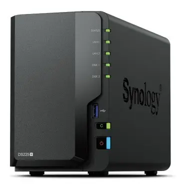 SYNOLOGY DS225+ DiskStation 2-bay NAS server - Intel Celeron J4125 2GB DDR4 2x 2.5/3.5 HDD/SSD 1GbE 2.5GbE 2x USB 3.2 – 10