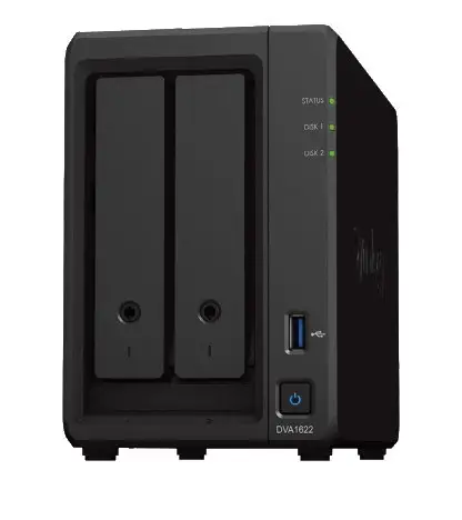 SYNOLOGY DVA1622 2-Bay Deep Learning NVR Celeron J4125 4-cores 2.0GHz 6GB DDR4 2xUSB 3.2 Gen1 HDMI 3.5Inch SATA HDD – 4