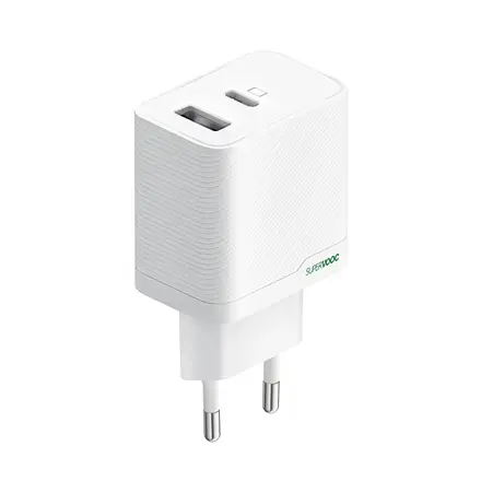 OPPO SUPERVOOC 45W Dual-Port Charger, OSAB4CB4AE, White
