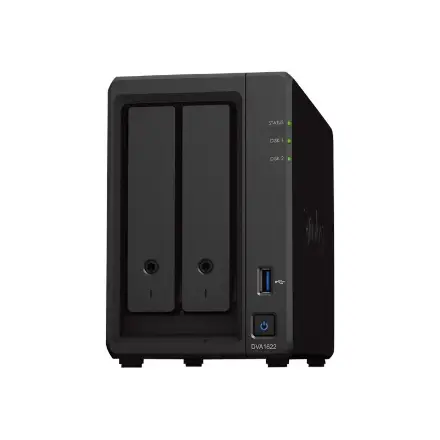 SYNOLOGY DVA1622 2-Bay Deep Learning NVR Celeron J4125 4-cores 2.0GHz 6GB DDR4 2xUSB 3.2 Gen1 HDMI 3.5Inch SATA HDD – 2