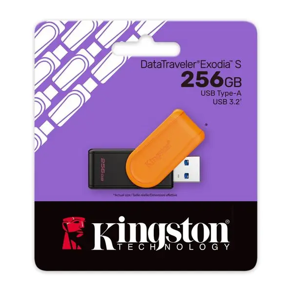 USB Atmintinė - Kingston DataTraveler Exodia S 256GB USB 3.2 Gen 1 Juoda/Oranžinė – 3