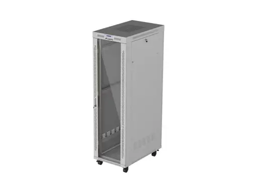 LANBERG rack cabinet 19 inch free standing 42U 600X1000 flat pack with glass door LCD grey