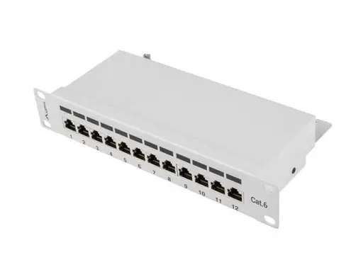 LANBERG PPF6-9012-S Patch Panel 10inch 12 port 1U cat.6 grey