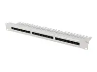 LANBERG patch panel 24 port 1U cat.6A UTP black with cable organizer