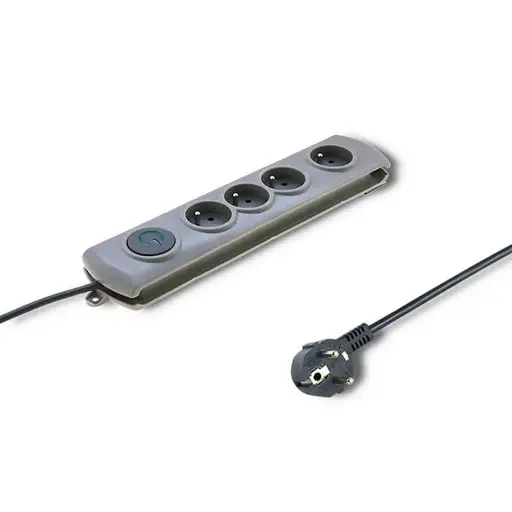 QOLTEC 50163 Surge protectors Quick Switch 4 sockets gray 1.5m