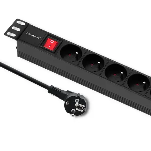 QOLTEC 54471 Power strip for RACK cabinets 1U 16A PDU 8xFRENCH 2m