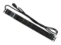 QOLTEC 53999 Surge protector CB for RACK 19 1U 10A PDU 8xIEC C13 2m