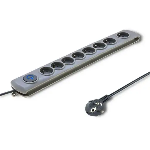 QOLTEC 50167 Surge protectors Quick Switch 8 sockets gray 1.8m