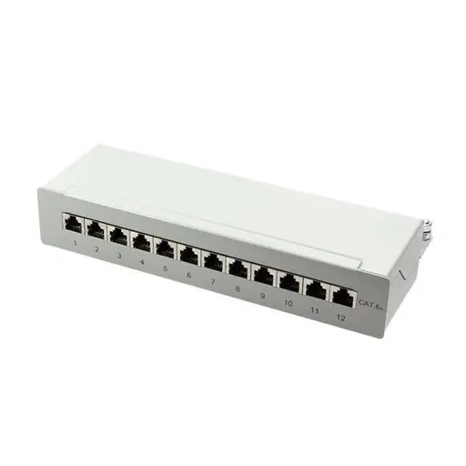 LOGILINK NP0019 - Patch Panel Desktop Cat.6A STP 12 ports grey